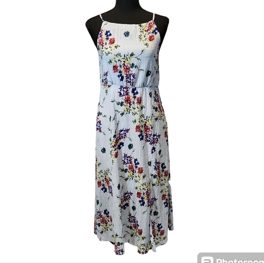 Pastourelle Floral Spaghetti Strap  Maxi Dress 100% Polyester Size 14